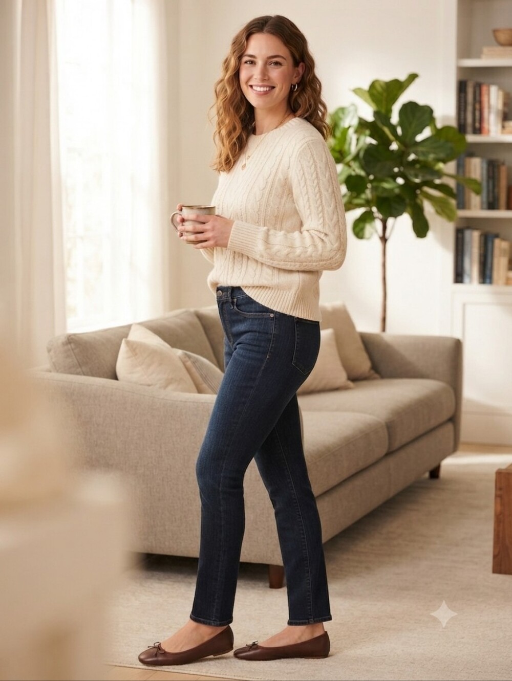 Ann Taylor Straight-Leg Dark Blue Jeans